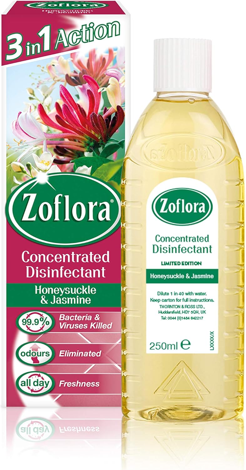 Zoflora Honeysuckle & Jasmine 250ml, Concentrated 3in1 Multipurpose