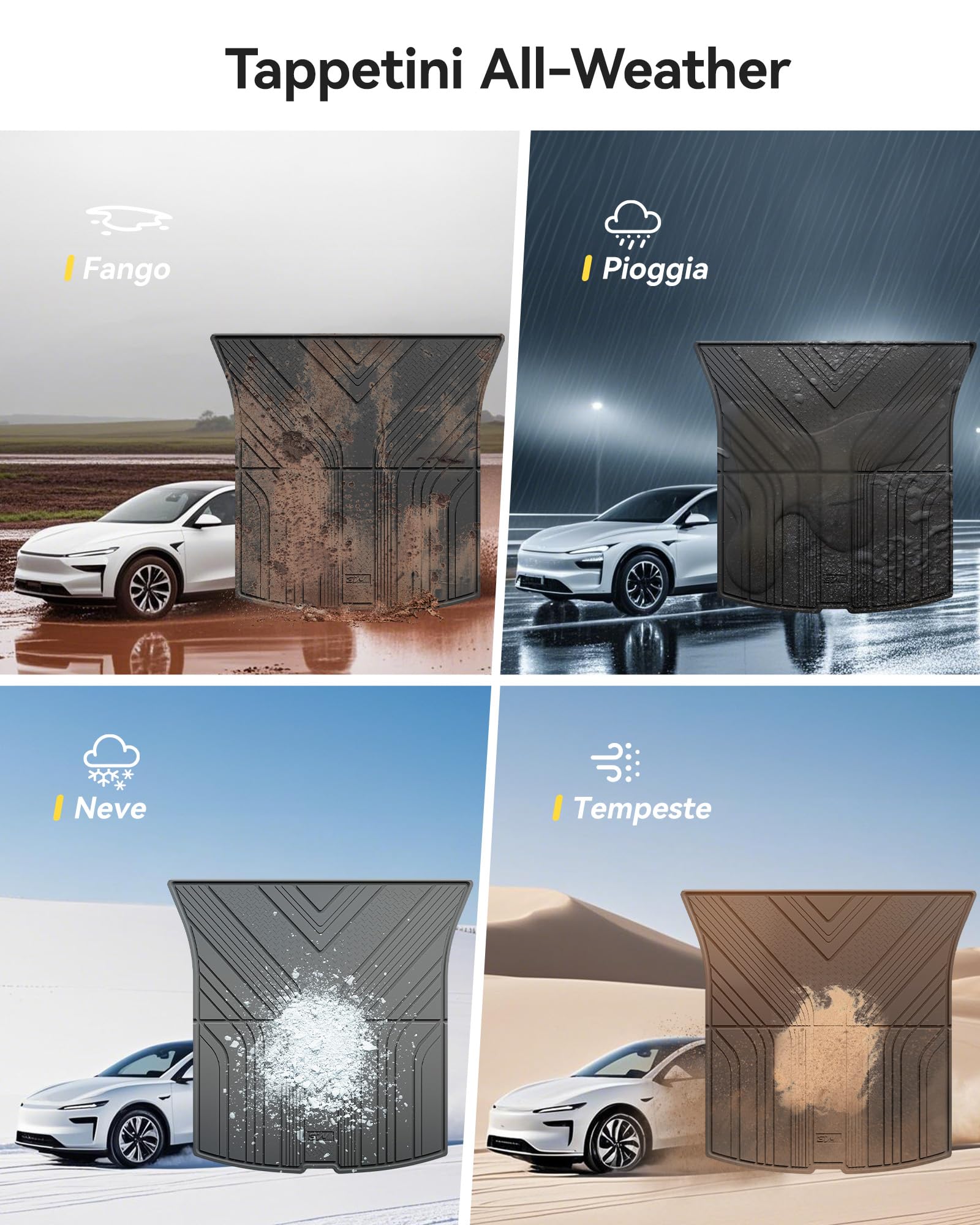 3W Tappetino per Bagagliaio per Tesla Model Y 2025-2026 Juniper, per Standard/Premium/Performance, Impermeabile e Facile da Pulire, Tappeto su Misura in Thorex™