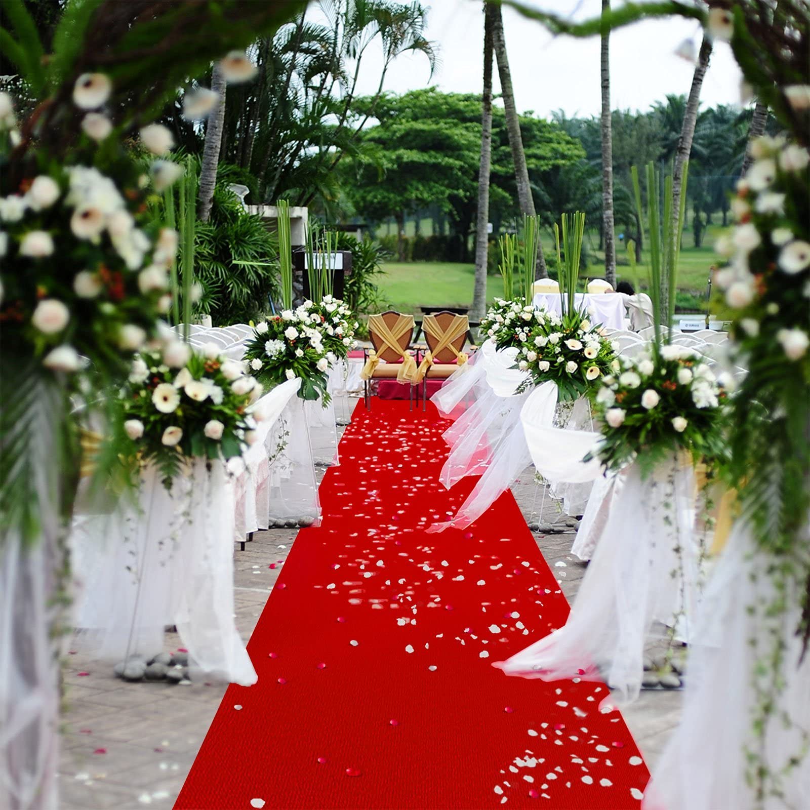 Floordirekt Event- und Messeteppich | Nadelfilz Teppich | Teppich für Messe, Hochzeit & Events | Bodenbelag in vielen Farben & Größen (200 x 400 cm, Rot 43 LV)