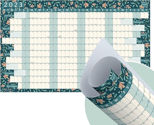 Boxclever Press 2023 Wall Planner (Linear Layout). Stunning Wall Calendar 2023 runs Jan'23 - Dec'23. Wall Planner 2023 DELIVERED ROLLED for no creases. Non Laminated Year Planner 2023 - 70 x 43cm