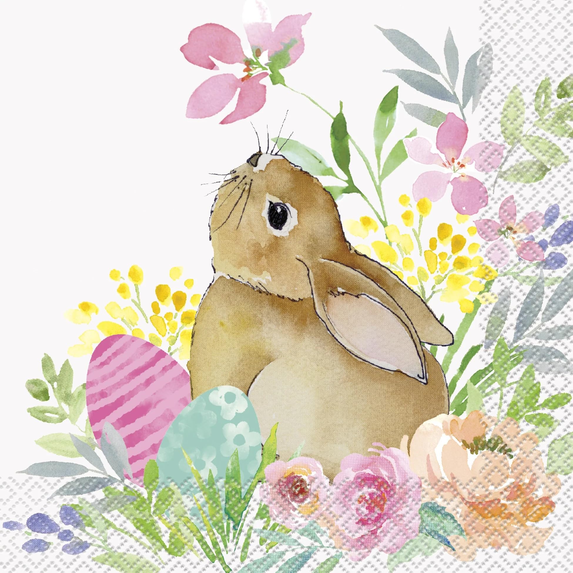 Unique Party 24812 - Paper Napkins - 16.5 cm - Watercolour Pastel Easter Party - Pack of 16