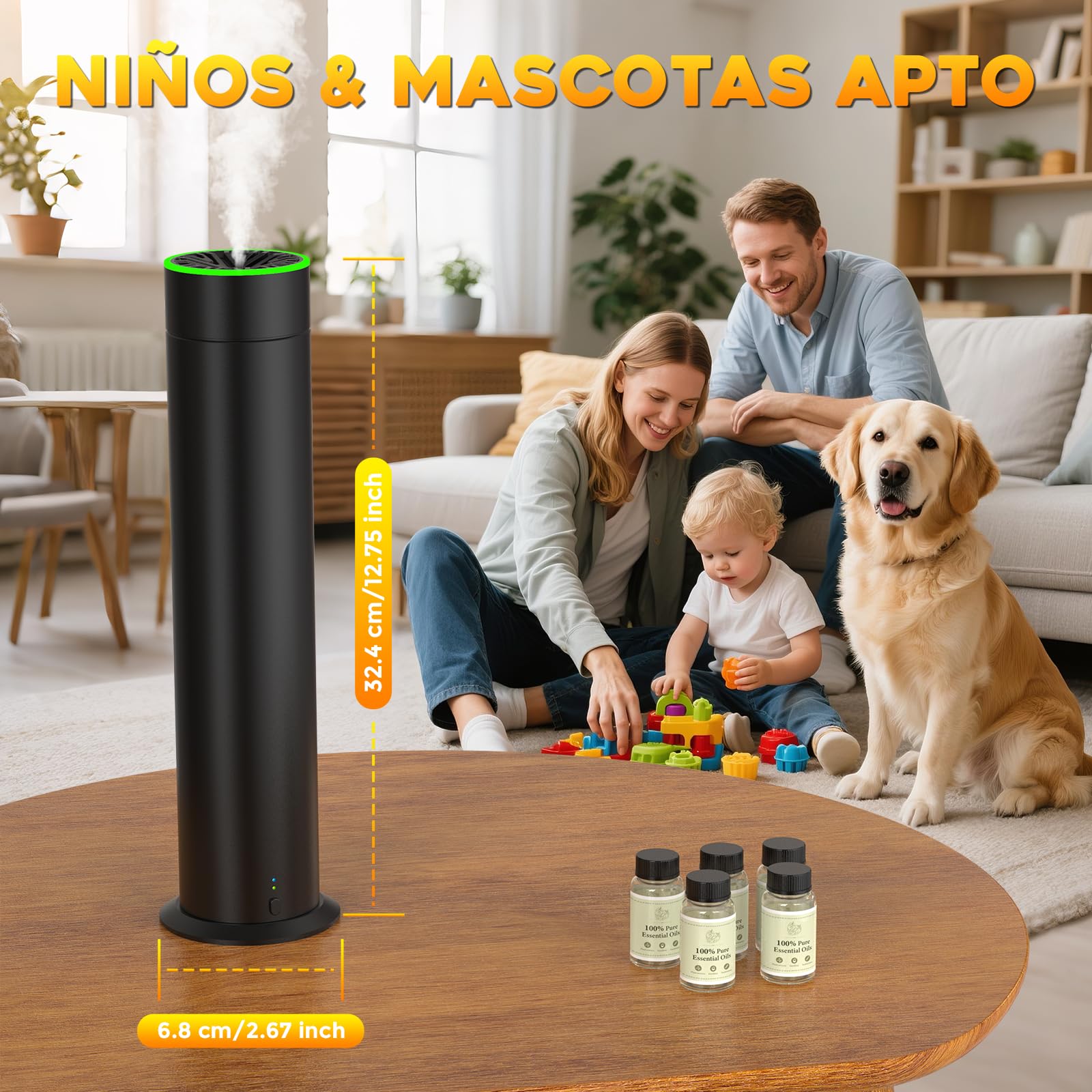 Difusor de Aceites Esenciales Sin Agua, ShinePick Difusor Aceites Esenciales 150ml Cubre 1200ft², con Control Remoto y Inteligente App Difusor de Aromas para Hogar, Dormitorio, Oficina, SPA y Hotel