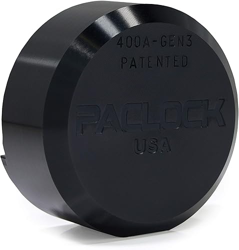 PACLOCK UCS-8A disco de hockey con retroceso, compra American Act obediente, aluminio anodizado negro, cilindro de 6 pines de alta seguridad, un