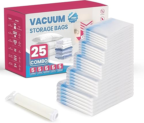 Miniatura 8 de Space Bags Bolsas de Almacenamiento al Vacío (Paquete Variado de 20) Ahorra 80% de Espacio - Bolsas de Vacío para Edredones y Mantas, Ropa de Cama,