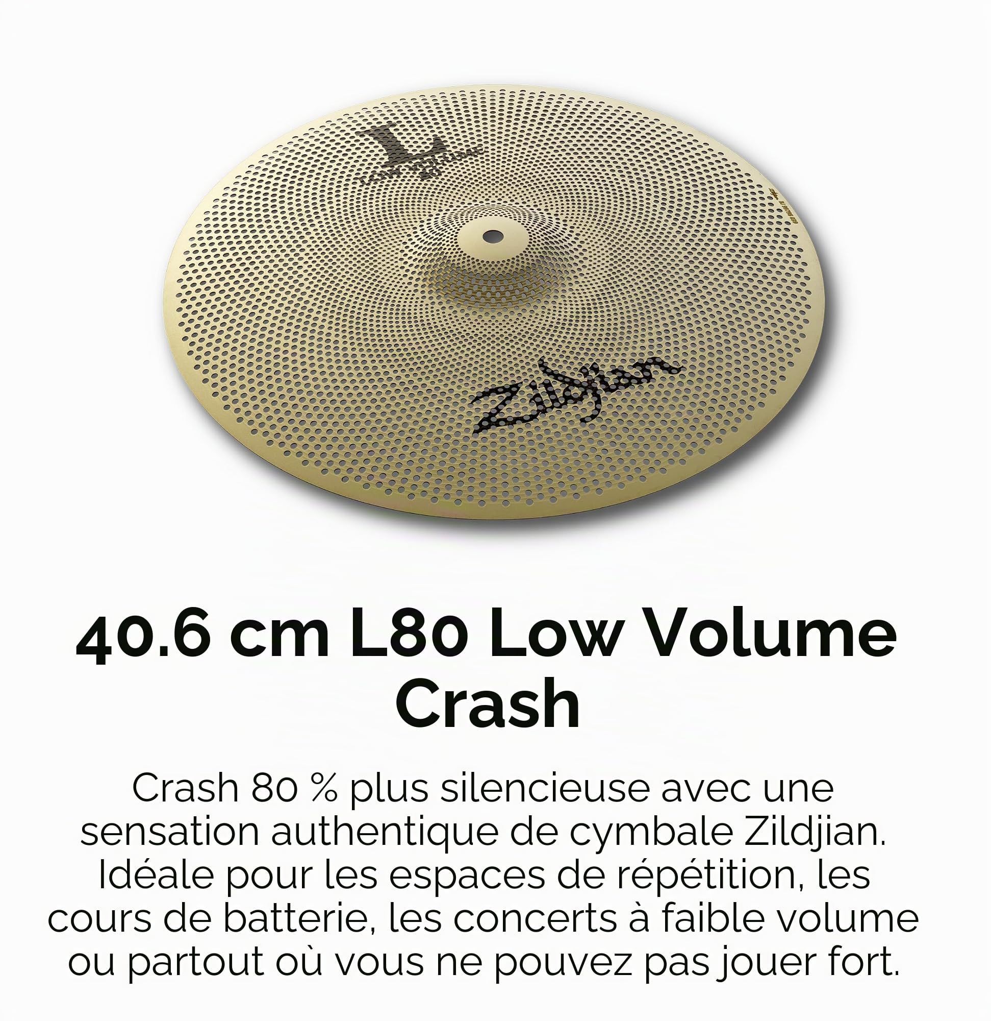 Zildjian L80 Series Low Volume 3 Cymbal Box Set - 14" Hi-Hats, 16" Crash, 18" Crash/Ride