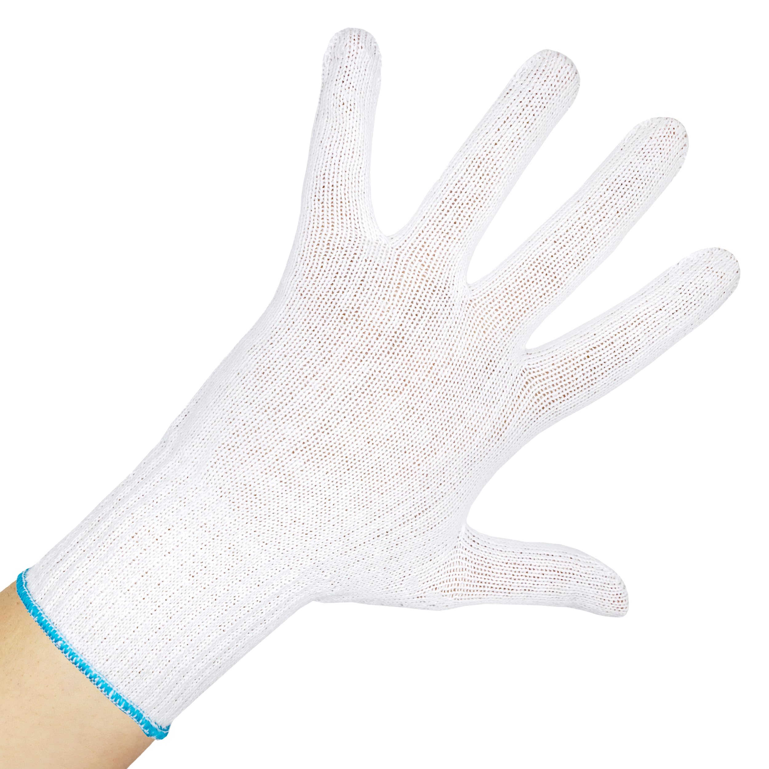 ThumbUP Supersoft - 12 Paia di Guanti in 100% Cotone Made in Italy Since 1994, Ipoallergenici Latexfree, Senza Cuciture, Lavabili Riutilizzabili, Bianco, Taglia XL