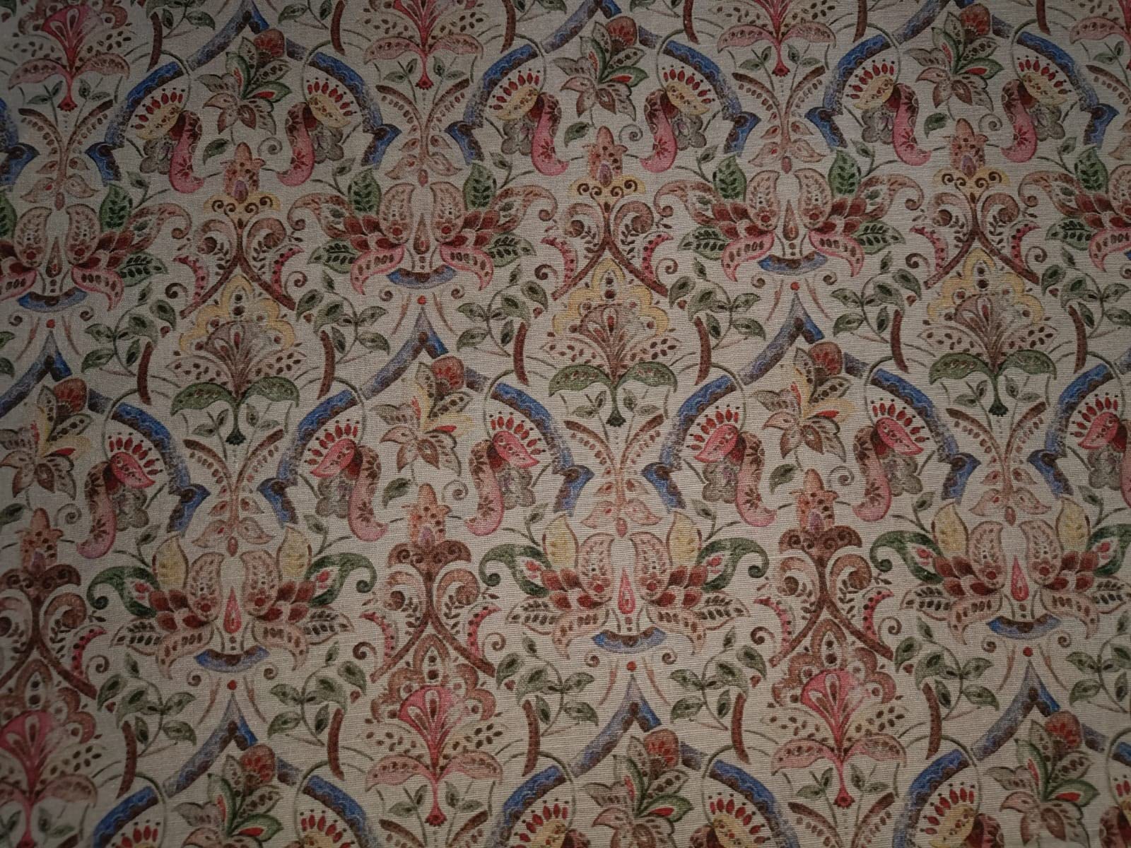 100% Linen Floral Digital Print Fabric 44