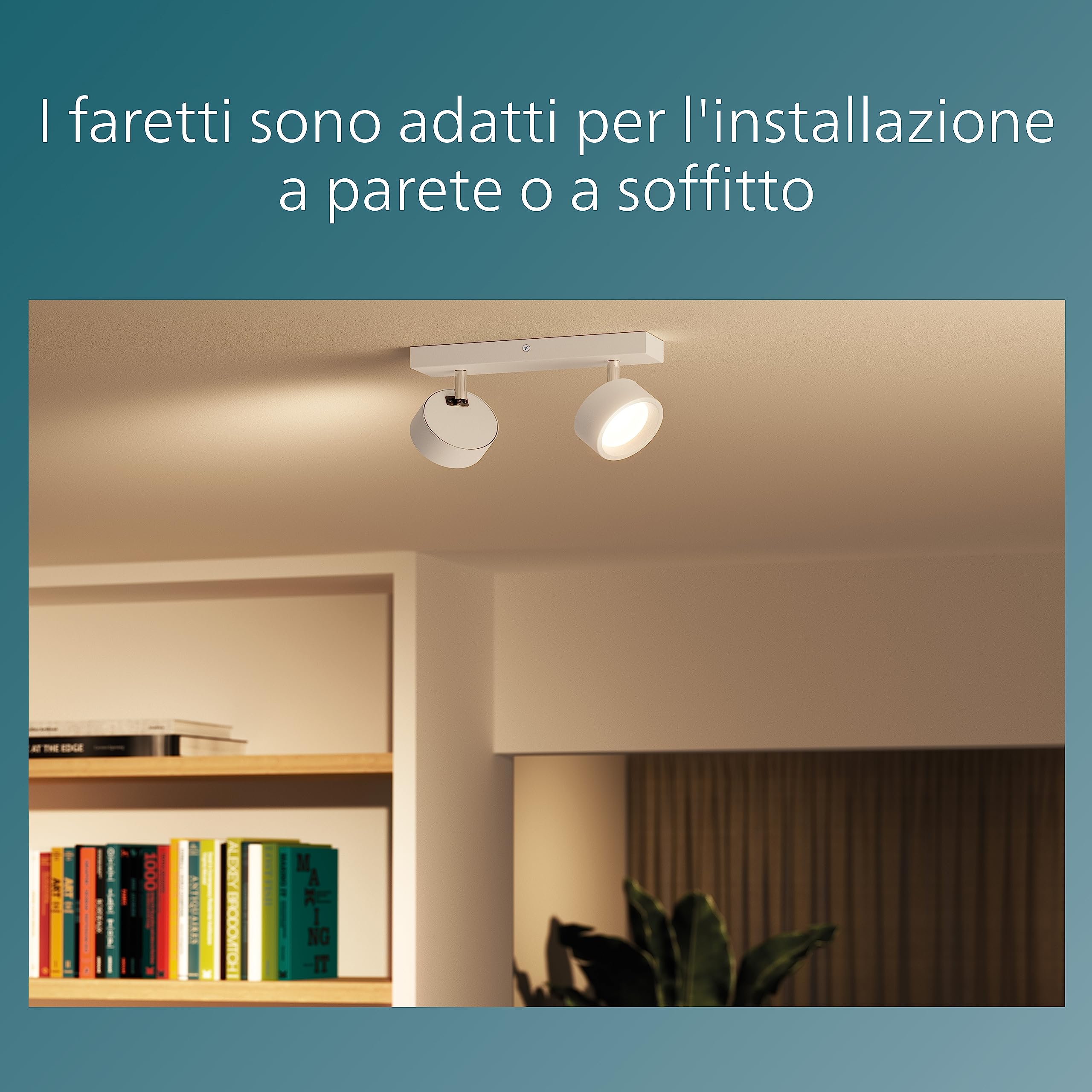 Philips LED Lampada a Faretto Bracia, Luce Calda, 5.5W, 2 Punti Luce, Orientabile, Bianco
