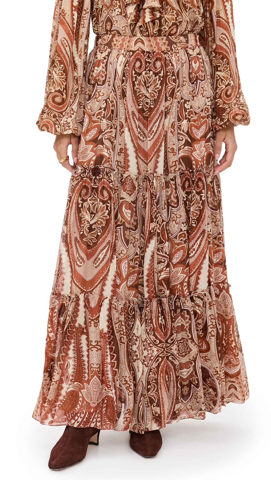 Womens Tiered Maxi Skirt