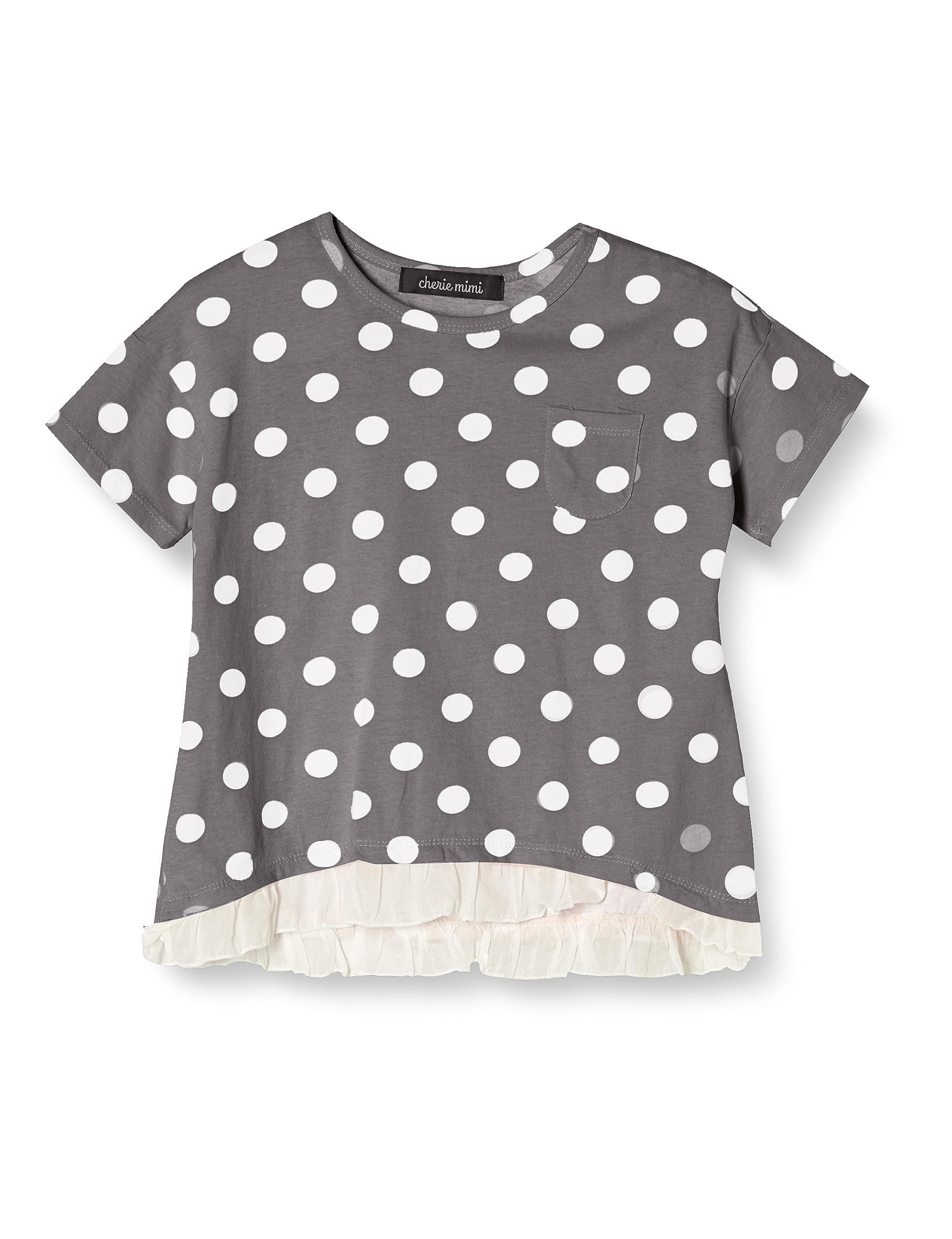 Amazon | [シェリーミミ] 韓国子供服 裾フリル ドット 半袖Tシャツ | T