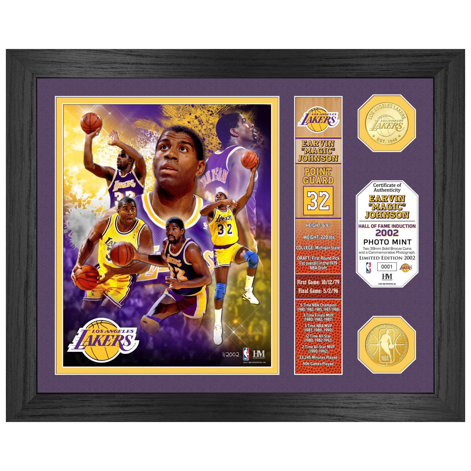 Highland Mint Magic Johnson Los Angeles Lakers Hall of Fame Coin Bild