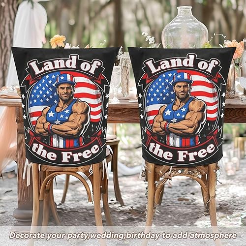Miniatura 6 de 4th of July Independence Day Land of Free Decorative Covers for Chairs for Ceremony Anti-Dust Parson Chair Covers forro para sillas de comedor 6