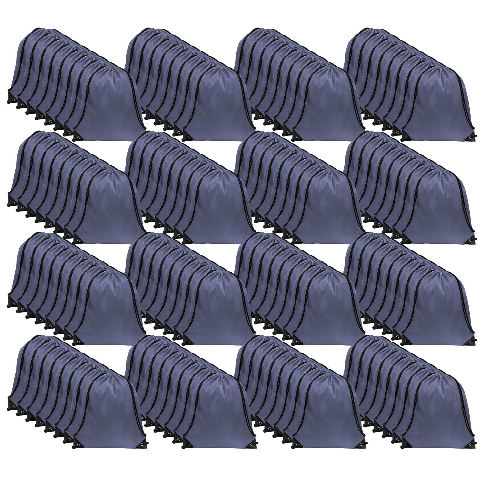 GoodtoU Drawstring Bags, Nylon Backpacks - Drawstring Gym Bags for Sport, Traveling, Team (Grey, 128Pcs)