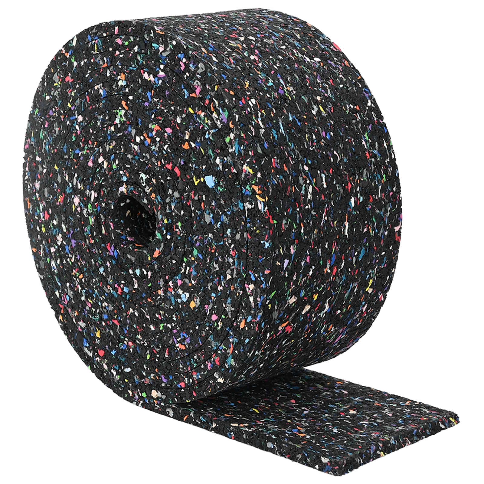 Gummigranulat-Rolle 10m x 10cm x 8mm, Elastische Bodenmatte für Büro und Wohnbereich, rutschfeste Unterlage für Heimwerkstatt und Fitness
