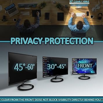 Privacy Screen Filter for 27 Inches Desktop Computer Widescreen Monitor with Aspect Ratio 16:09. Anti Glare and Anti Blue Light, 23.5 inch Width x 13.2 inch Height