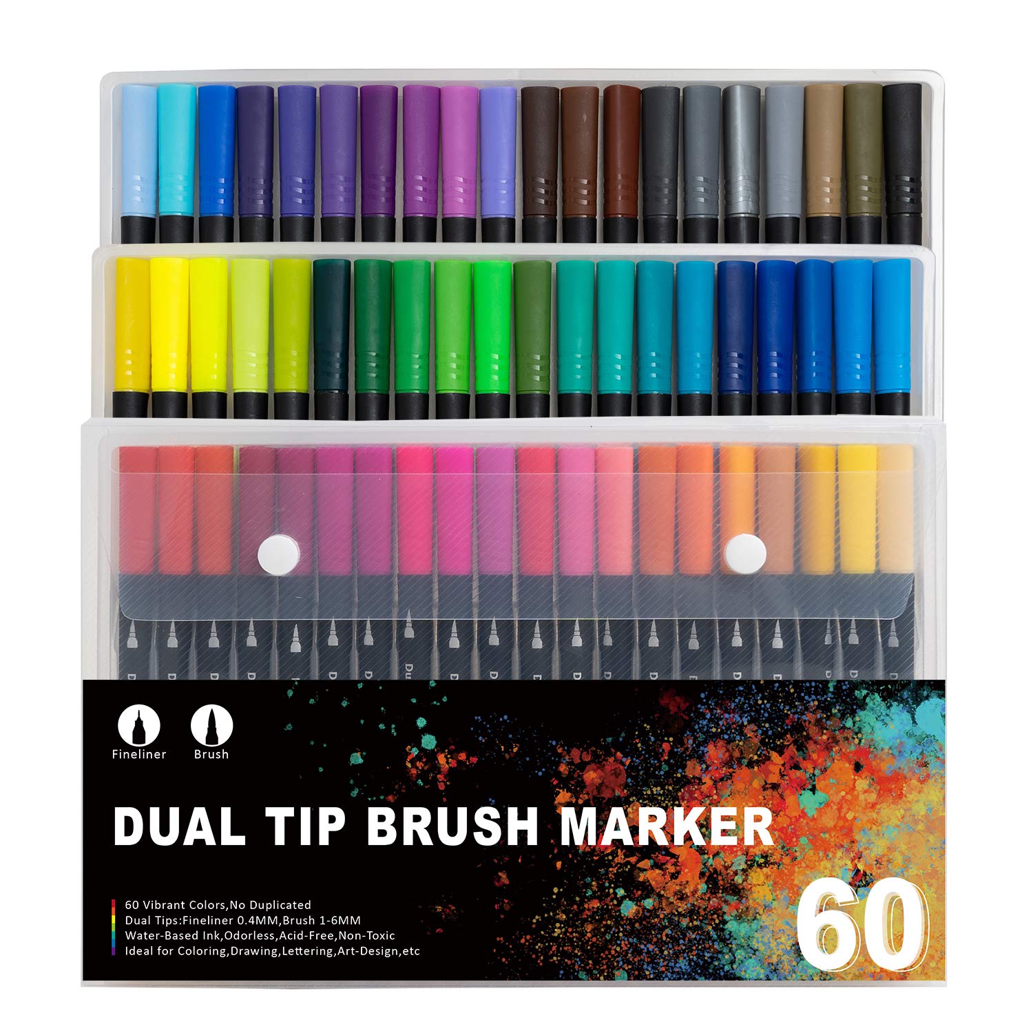 Buy VITOLER Dual Brush Markers,Fine and Brush Tip Colored Marker Pens for Kid Coloring Book