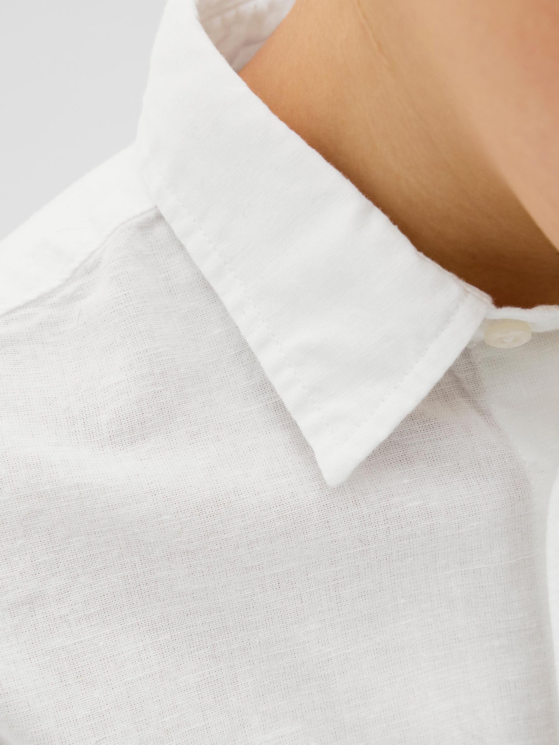 JACK&JONES JUNIOR Chłopięca koszulka Jjebreeze Ls Sn Jnr koszula z długim rękawem, biały, 164