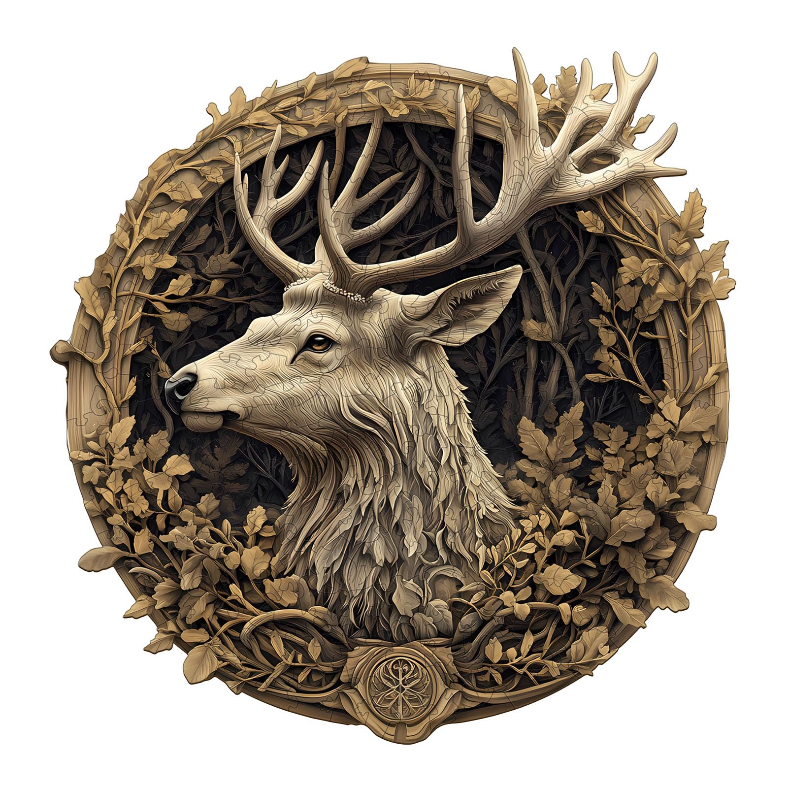 Puzzle en Bois pour Adultes-425 Pièces Cerf Unique en Forme De Puzzle en Bois,Cadeaux D’Anniversaire pour Les Vacances,Décoration Intérieure