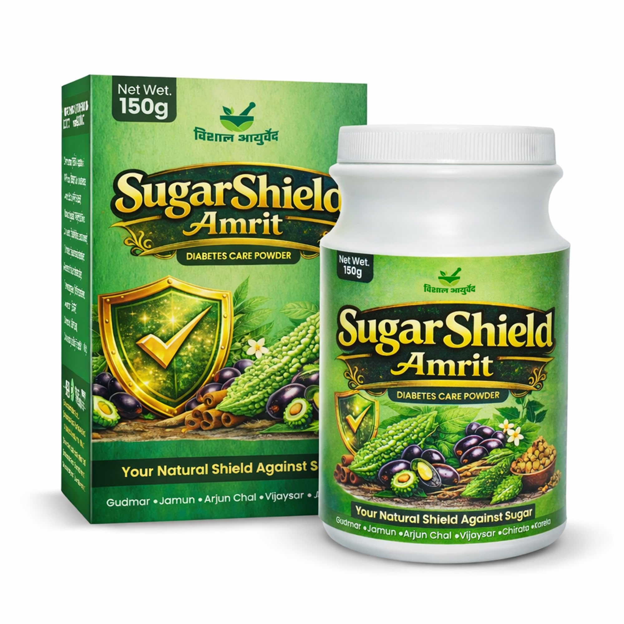 SugarShield Amrit - 100% Wild-Sourced Sugar Care Powder from Satpura Forests | Helps Reactivate Pancreas & Maintain Healthy Glucose Levels | Gudmar, Vijaysar, Jamun Seed, Arjun Chal ,Neem, Chirata | 150g-image-32