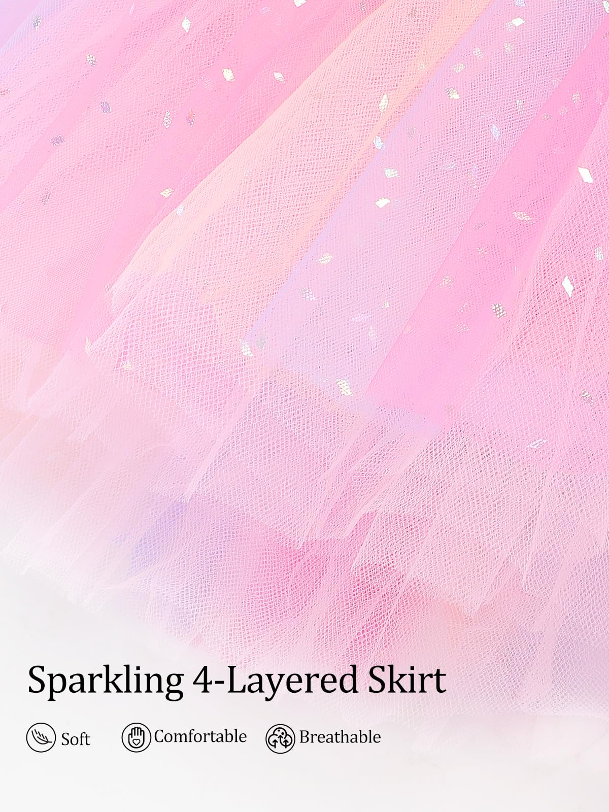 Bezioner Mallot de Ballet/Danza Niña Brillante Vestido Ballet Niñas Estampado Maillot Danza con Falda de Tutú Manga Corta