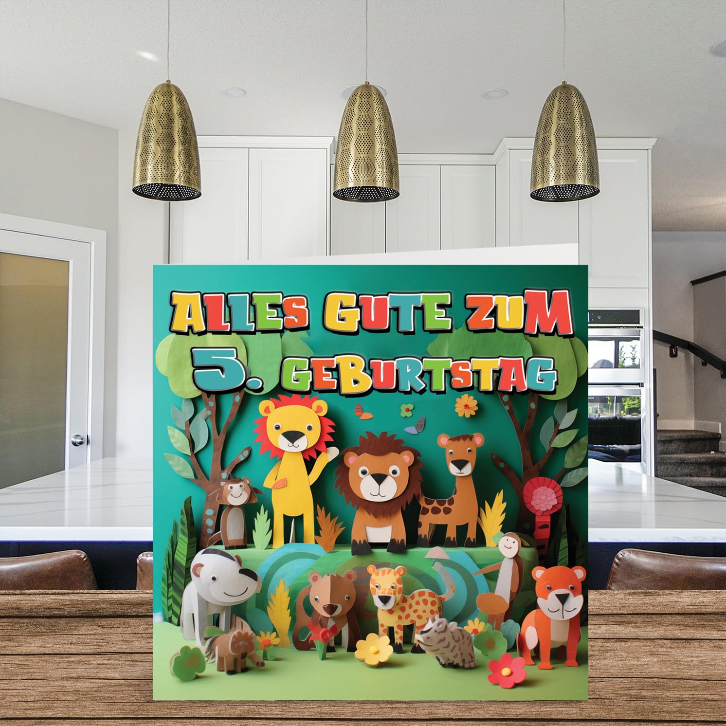 Biglietto di auguri per il 5° compleanno - Biglietto di auguri con cani carini - Biglietto di compleanno con cane per il quinto compleanno - Regalo per un bambino di 5 anni - Italia