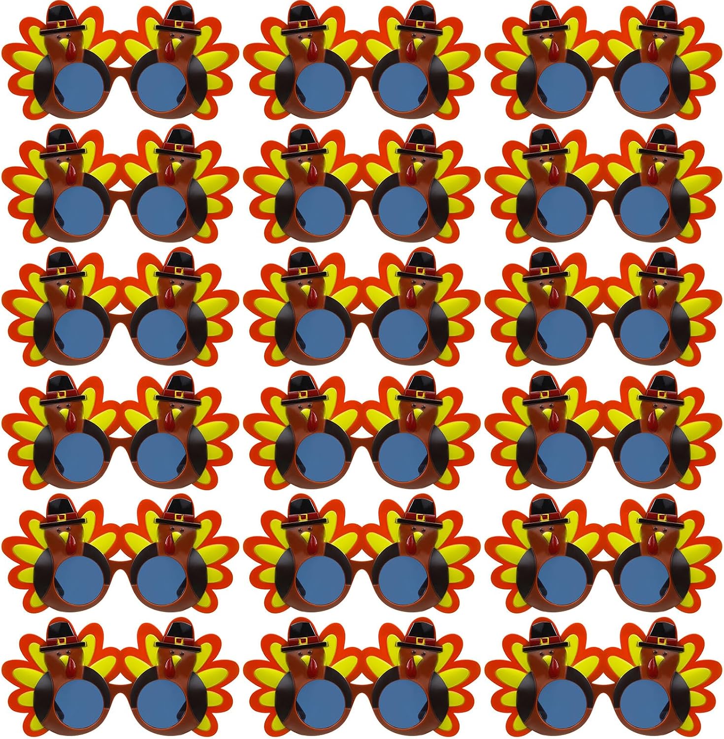 Lenwen Thanksgiving Turkey Sunglasses Funny Cartoon Eyeglasses Turkey Glasses Autumn Costume Glasses for Birthday Party