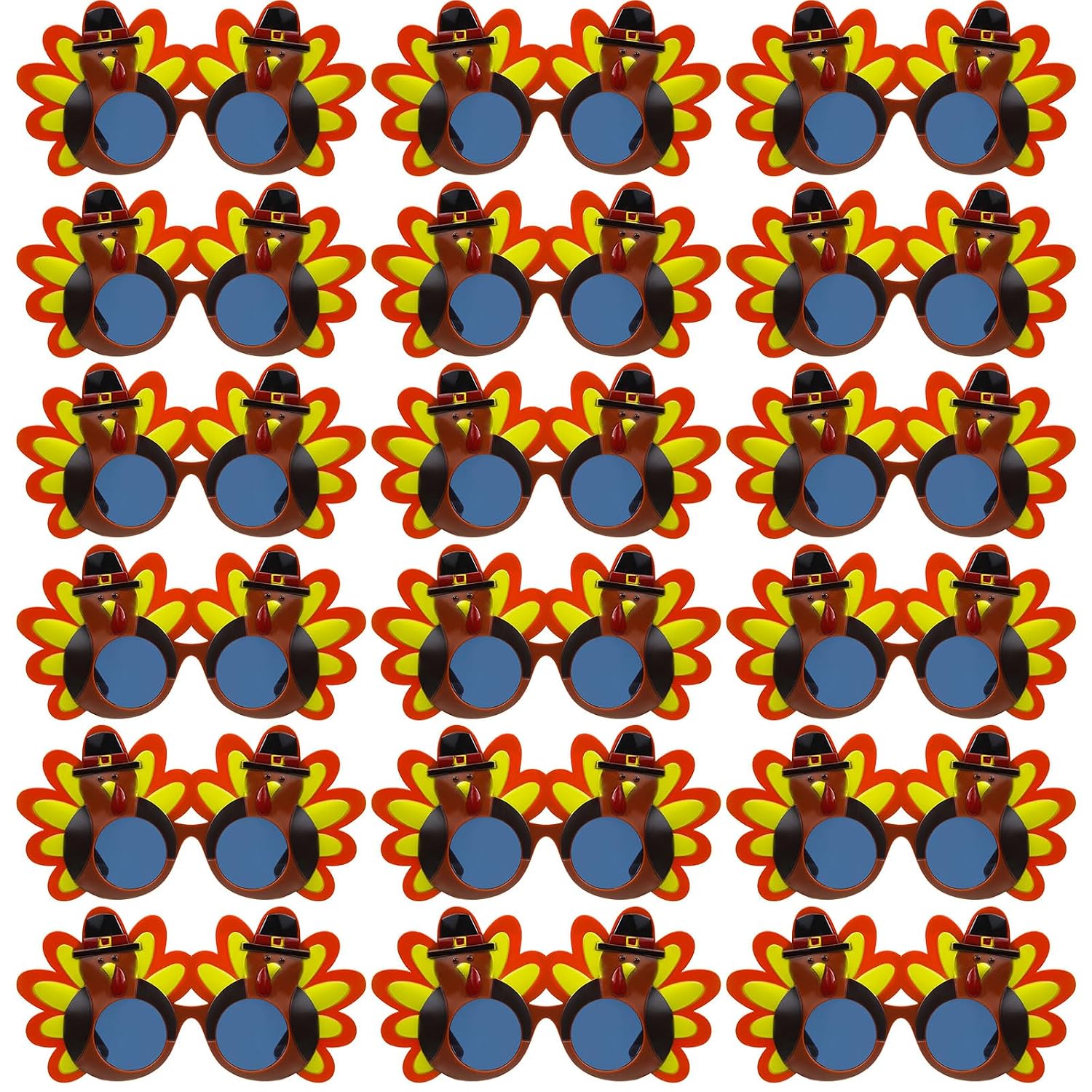 Lenwen Thanksgiving Turkey Sunglasses Funny Cartoon Eyeglasses Turkey Glasses Decorative Thanksgiving Sunglasses Autumn Co...
