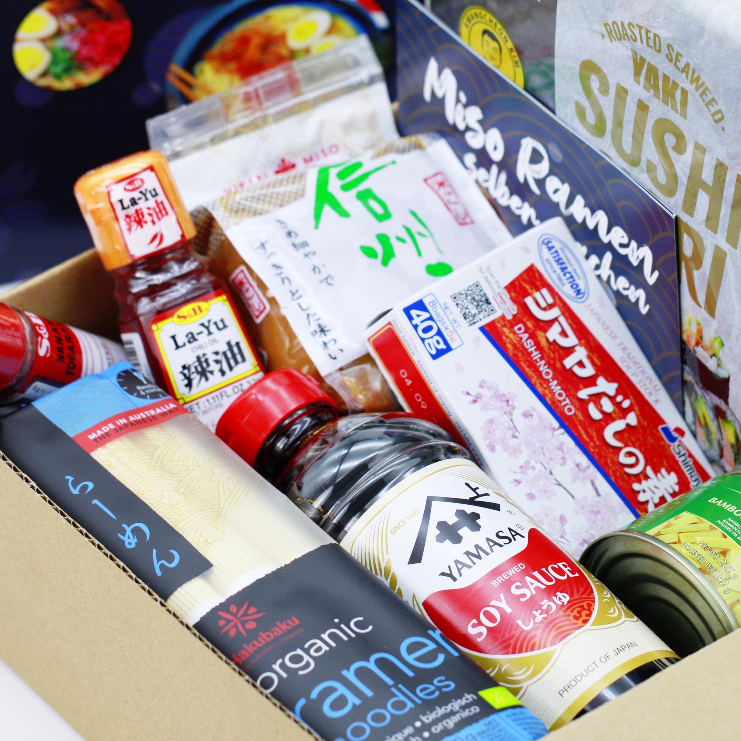 Miso Ramen Kochset für japanische Nudelsuppe 8 Portionen 9-teilige DIY Ramen Box