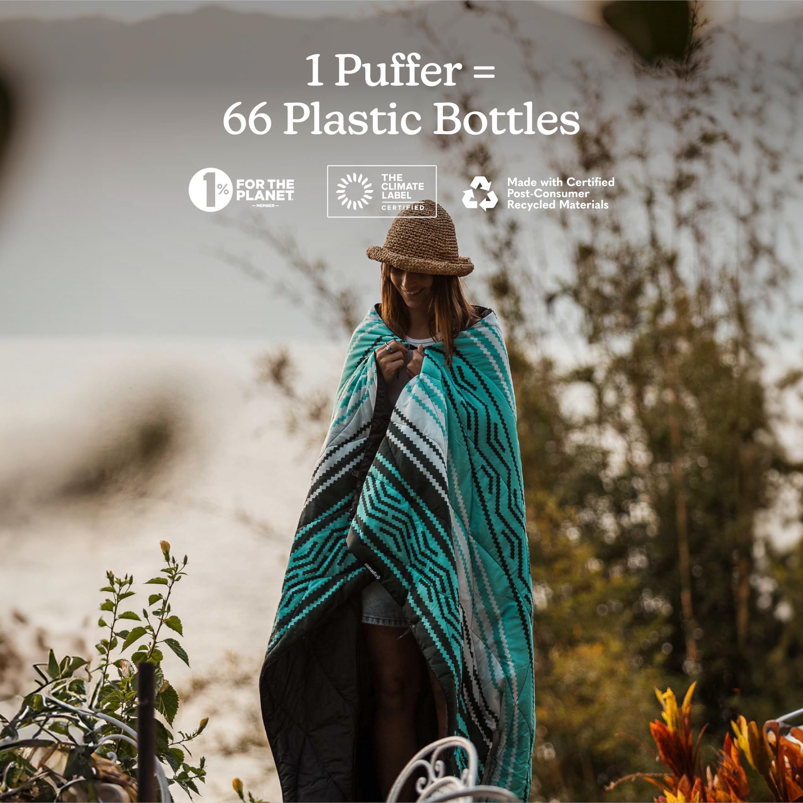 Amazon.co.jp: [Nomadix] ブランケット Puffer Blanket Baja/Aqua