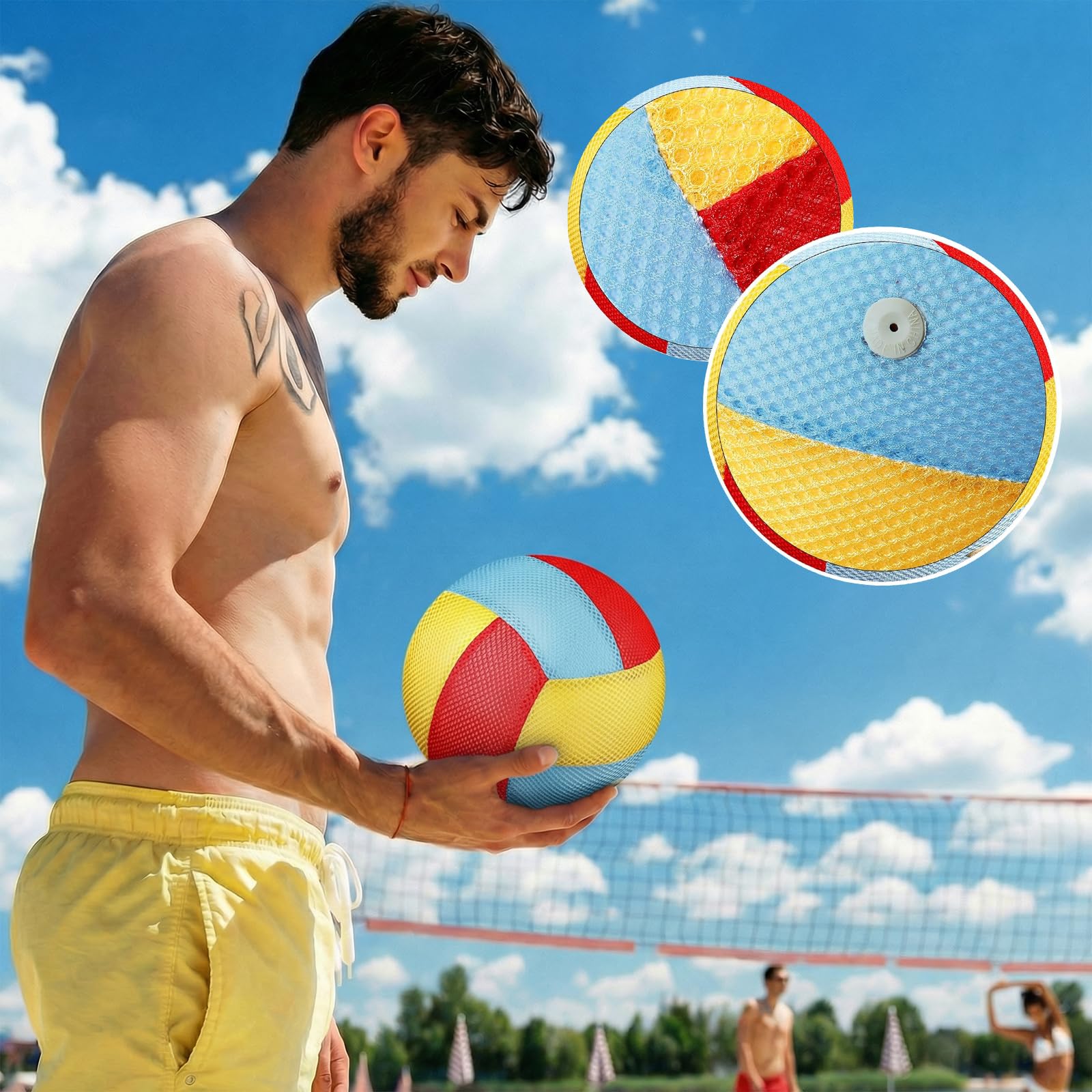 Beach Volley Reticulate Ø 21 cm Pallone da Spiaggia Palla da Beach Volley Softy Volleyball Pallone Pallavolo per Interni e Esterni, Spiaggia, Giardino(Blu, Verde, Rosa)