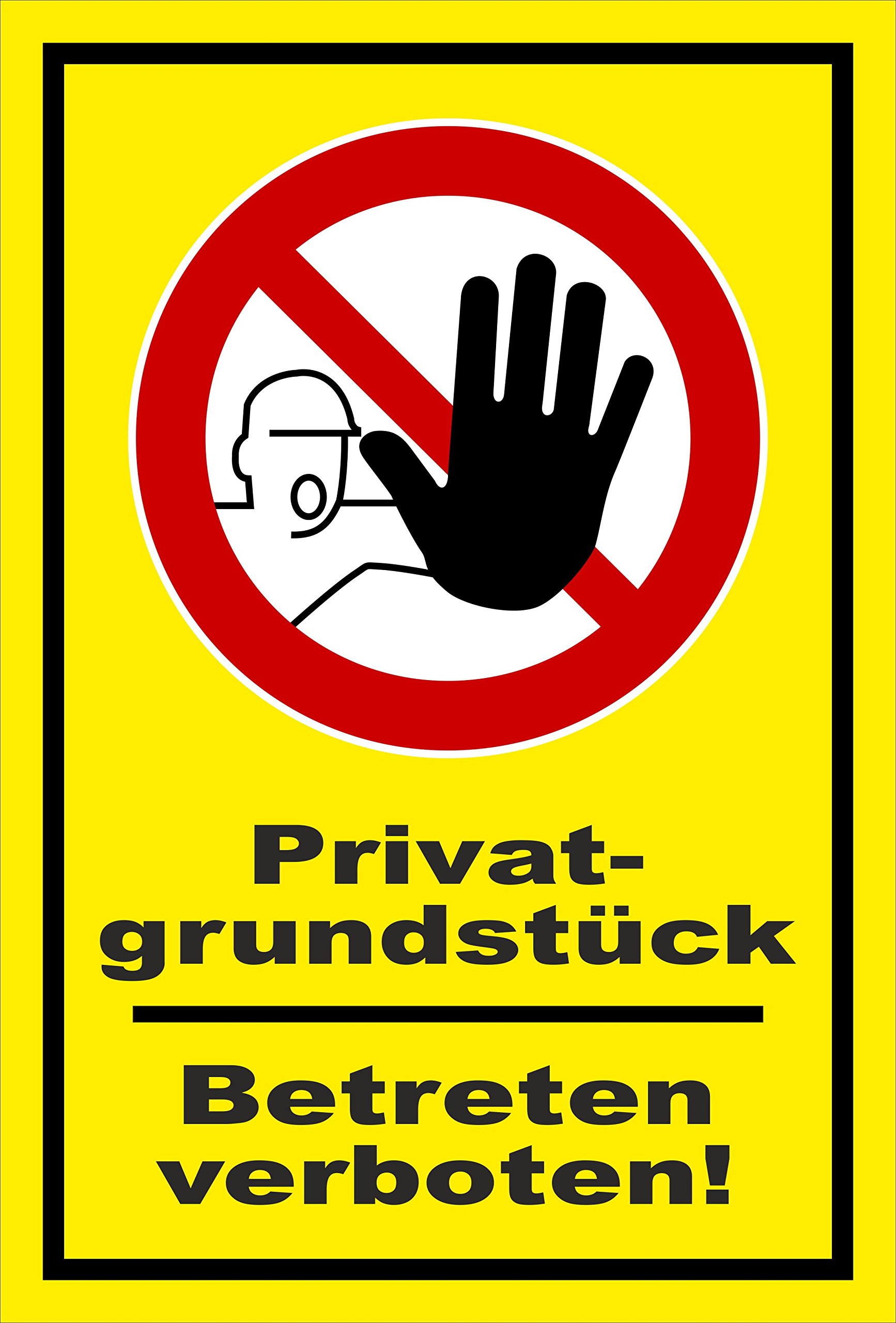 Schild Verbotszeichen - Privatgrundstück – 60x40 cm – 3mm Aluverbund – Bohrlöcher – mehrere Größen/Materialien