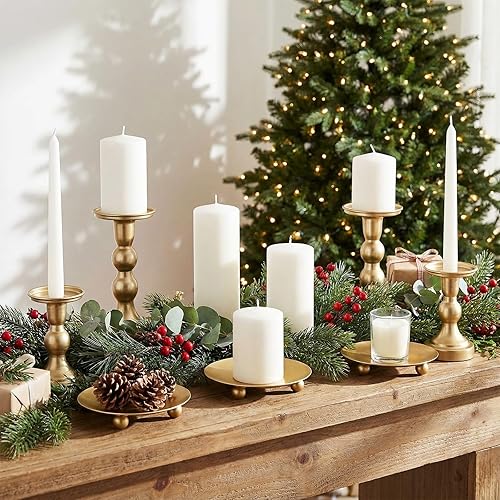 Miniatura 7 de Vesici 12 portavelas de oro, placa de hierro, soporte para velas, centros de mesa decorativos para mesa, boda, eventos, fiesta, sala de estar,