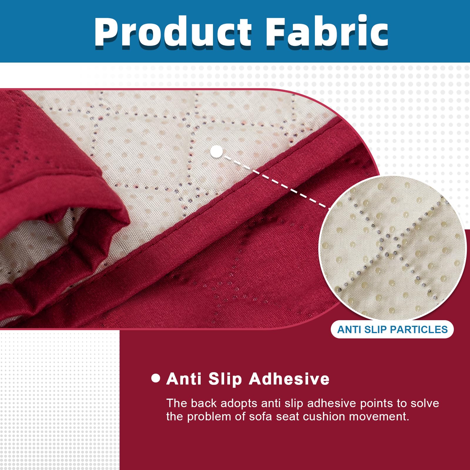 Jaotto Copridivano 4 Posti Impermeabile Copri Divano con Braccioli Fodere Copridivano Trapuntato con Tasche Laterali Copridivano Impermeabile per Animali,Bordeaux