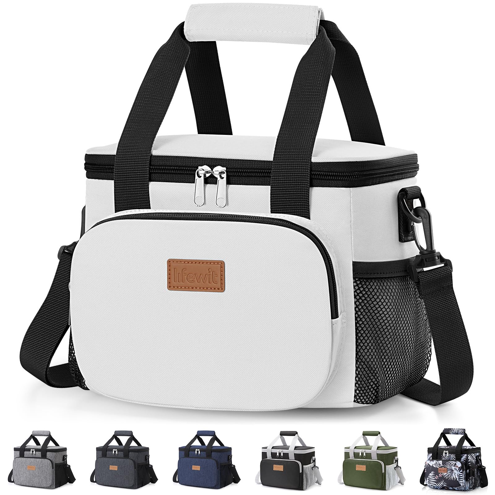 Lifewit Medium Lunch Bag, Insulated Lunch Box, Soft Cooler Cooling Tote for Adult Men Women, Sliver Gray 12-Can (9L)