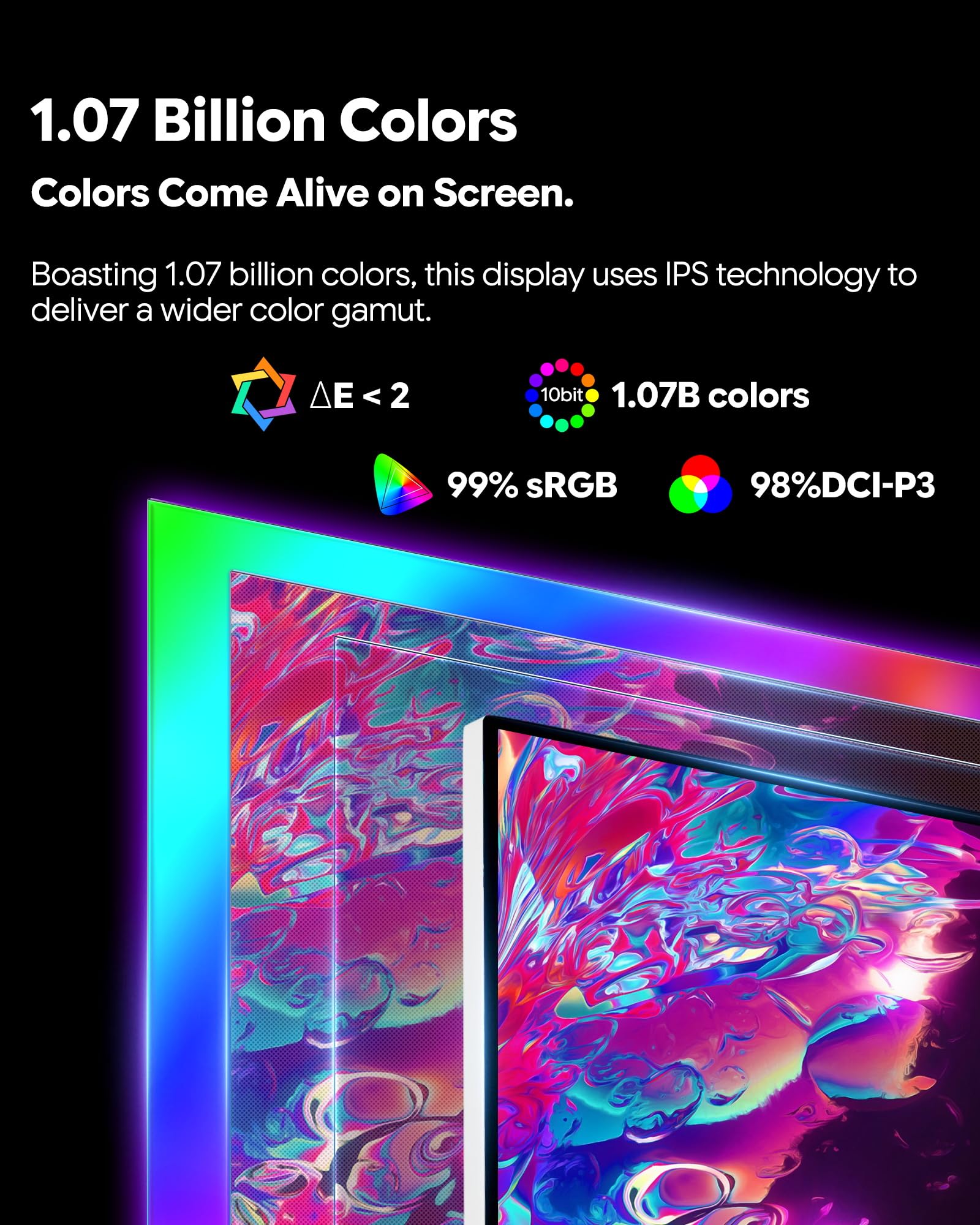 P27S 27-calowy monitor gier IPS 2K (2560x1440), 320Hz, 1ms GTG, 10-bitowa głębia kolorów, 99% sRGB, 98% DCI-P3, VRR, HDR, ochrona oczu (Minimalist - with Stand)