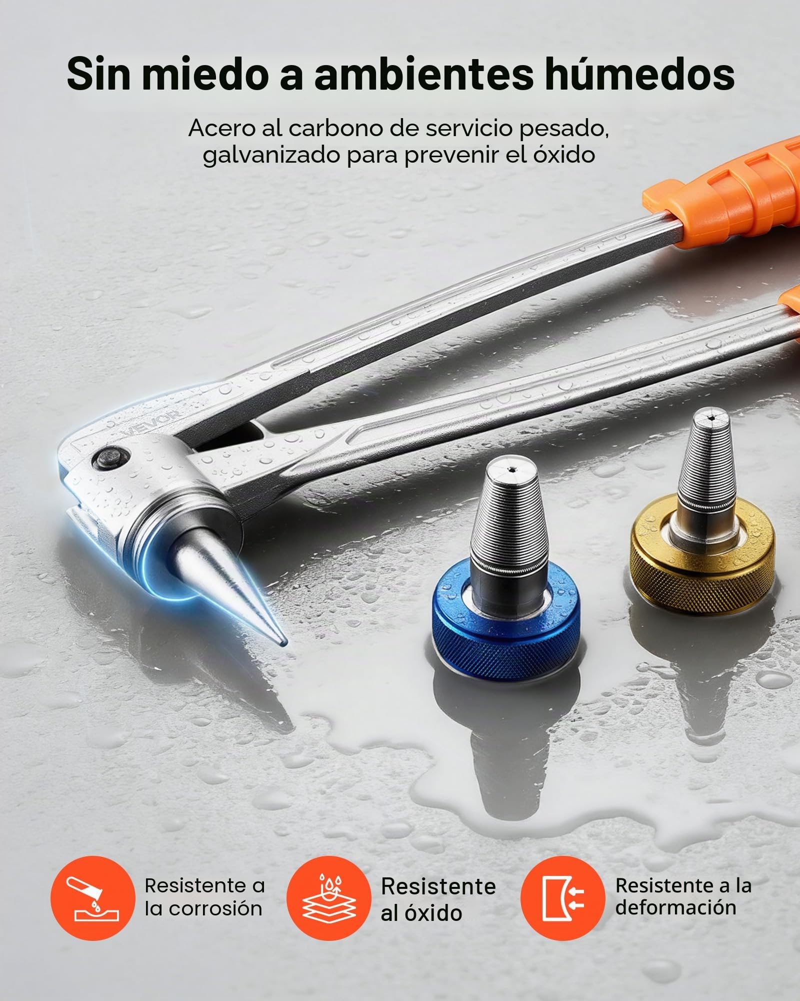 VEVOR Herramienta Expansor de Tubos PEX, Kit Manual para Expandir Tubería con 4 Cabezales de Expansión de 9,52 a 25,4 mm con Cortatubos, Lubricante para Instalaciones de Sistemas de Agua y Calefacción