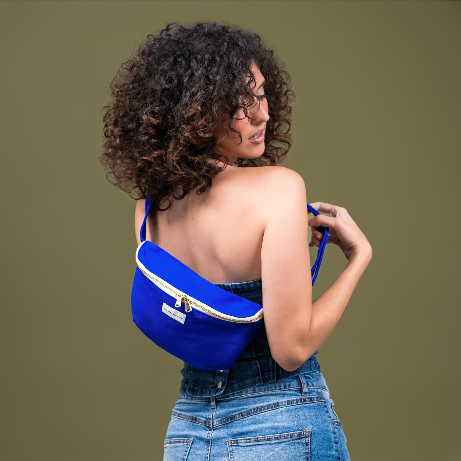 Spacious Indigo Blue Crossbody Belt Bag in Cotton Canvas – Lightweight Comfortable & Elegant Sling Pouch Travel Safe Design & Daily Use – Dual Zippers Fanny Pack for Men & Women - Image 7