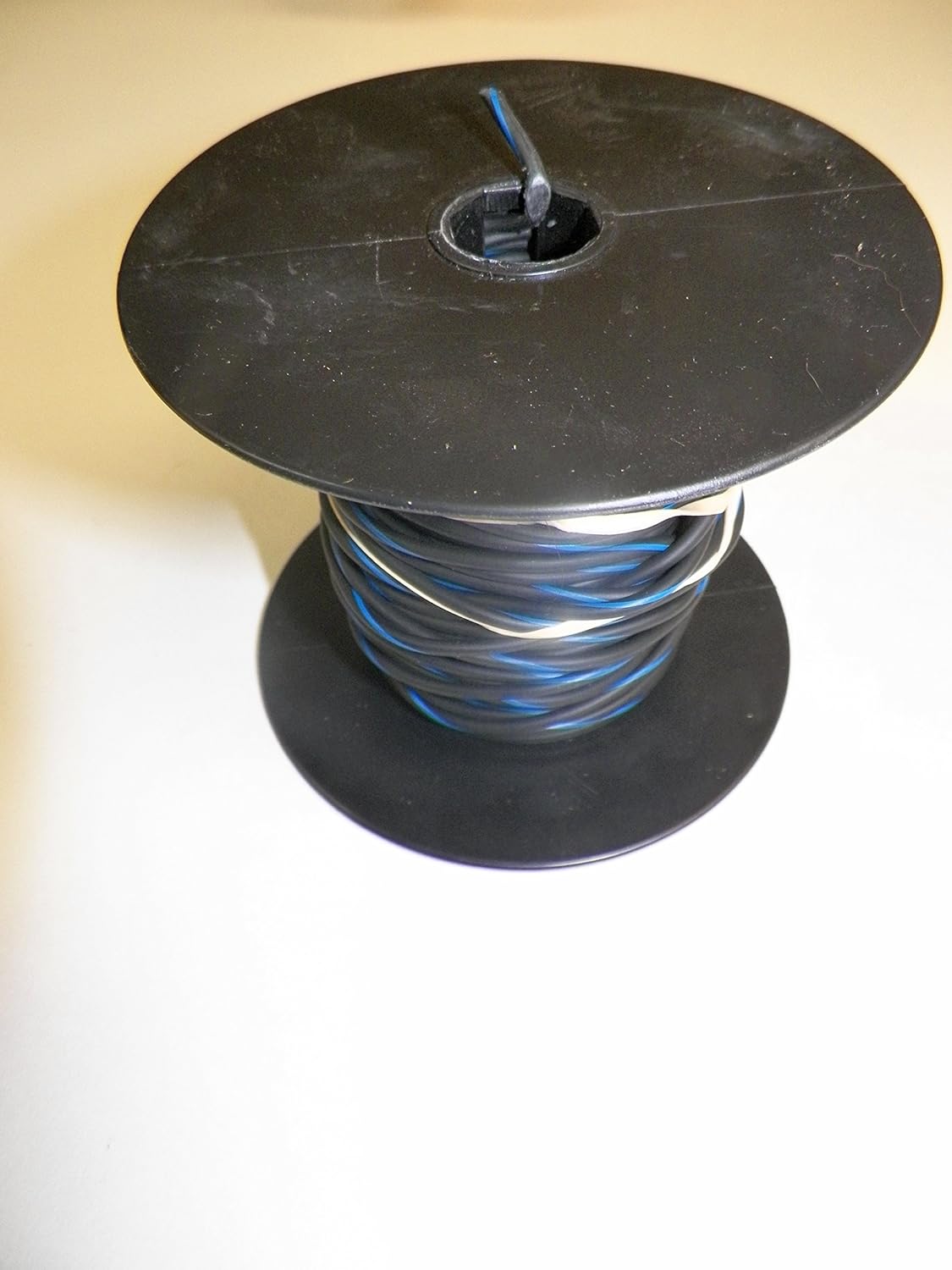 Black/Blue Striped Automotive GXL Copper Wire, 16 GA, AWG, Gauge. Truck, Motorcycle, RV. General Purpose. DEFFERENT Lengths Available, Select Length Below (100 Foot Spool)