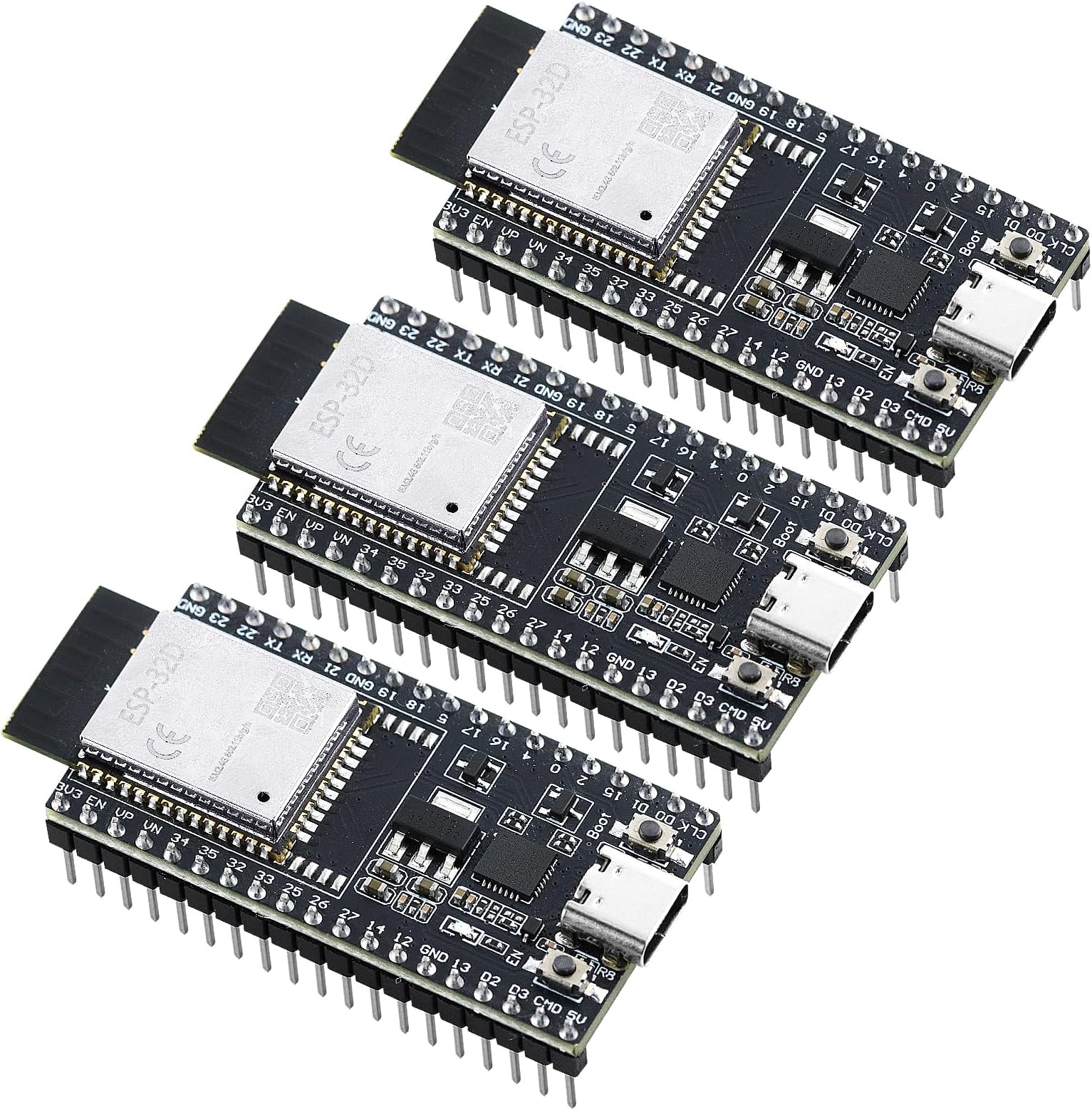 3PCS ESP32 Development Board, Dual-Core with 4MB Flash 38Pin Type-C & CP2102, ESP32 DevKit for Arduino