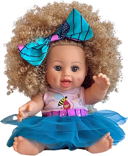 Orijin Bees Sweet Joy Baby Bee Doll - Muñeca afroamericana, muñeca negra, muñeca latina, muñeca afro, muñeca de bebé, muñeca de pelo rizado, muñeca