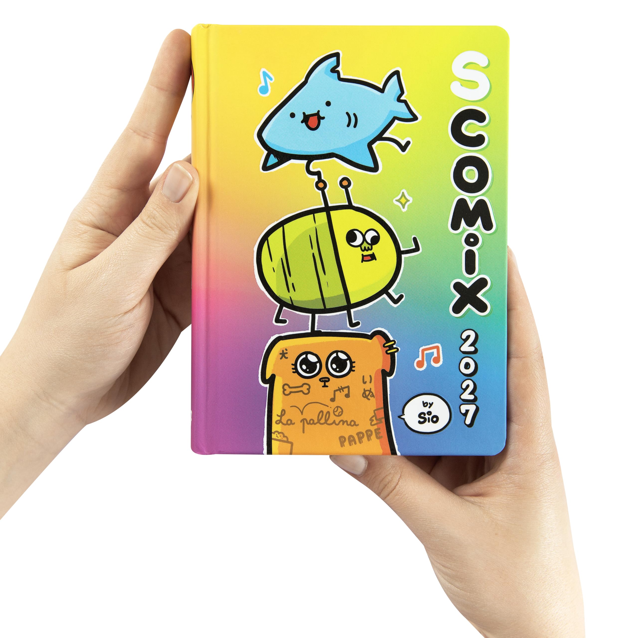COMIX Scomix by Sio - Agenda Giornaliera 16 Mesi, Diario 2026-2027 per Scuola Elementare e Media, con Copertina Rigida e Colorata, 512 Pagine a Colori, per Bambini e Ragazzi, 12x16.5 cm