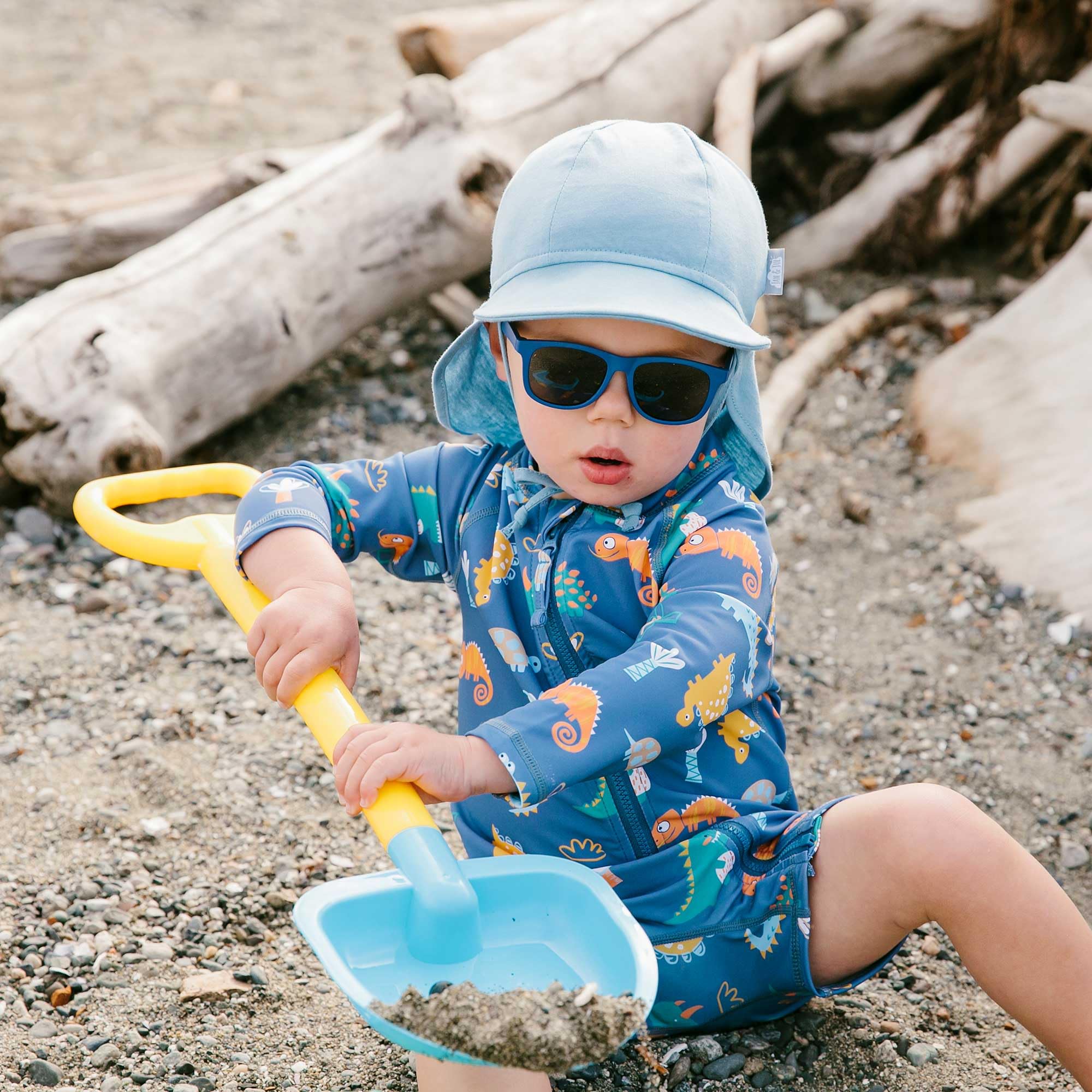 JAN & JUL One-Piece Toddler Boy Rash Guard with UV Protection (2T, Dino Buddies)