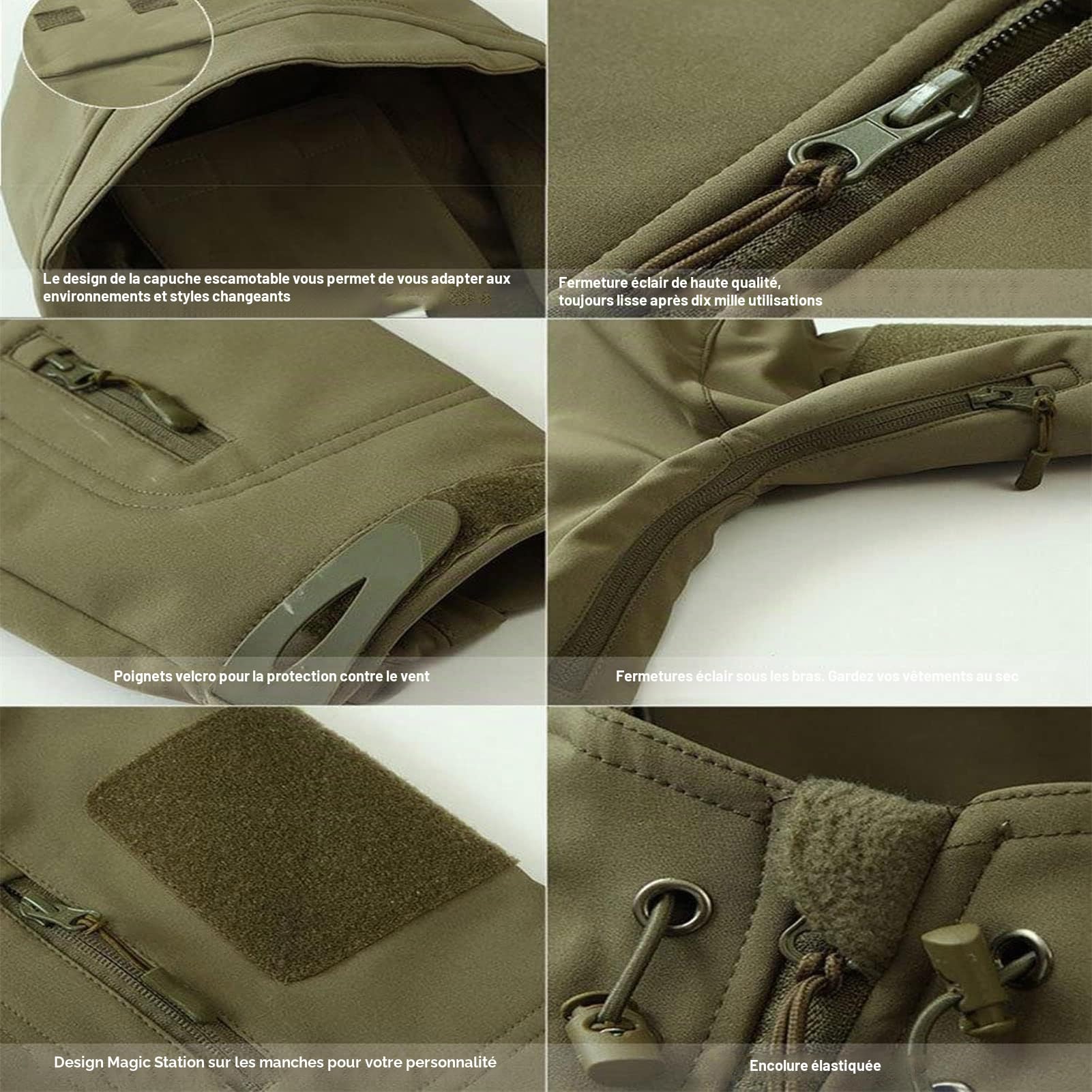 Tenue de camouflage militaire imperméable pour homme, avec veste et pantalon tactiques, Softshell