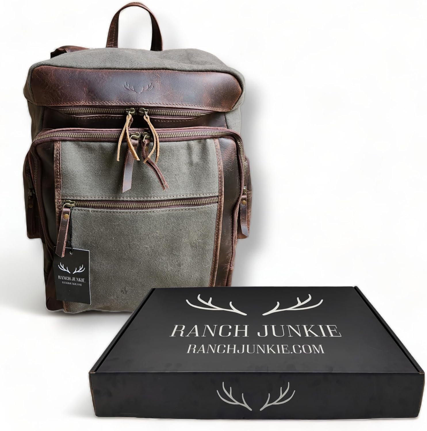 Ranch Junkie Drifter Canvas Army Green Backpack Canvas Backpack