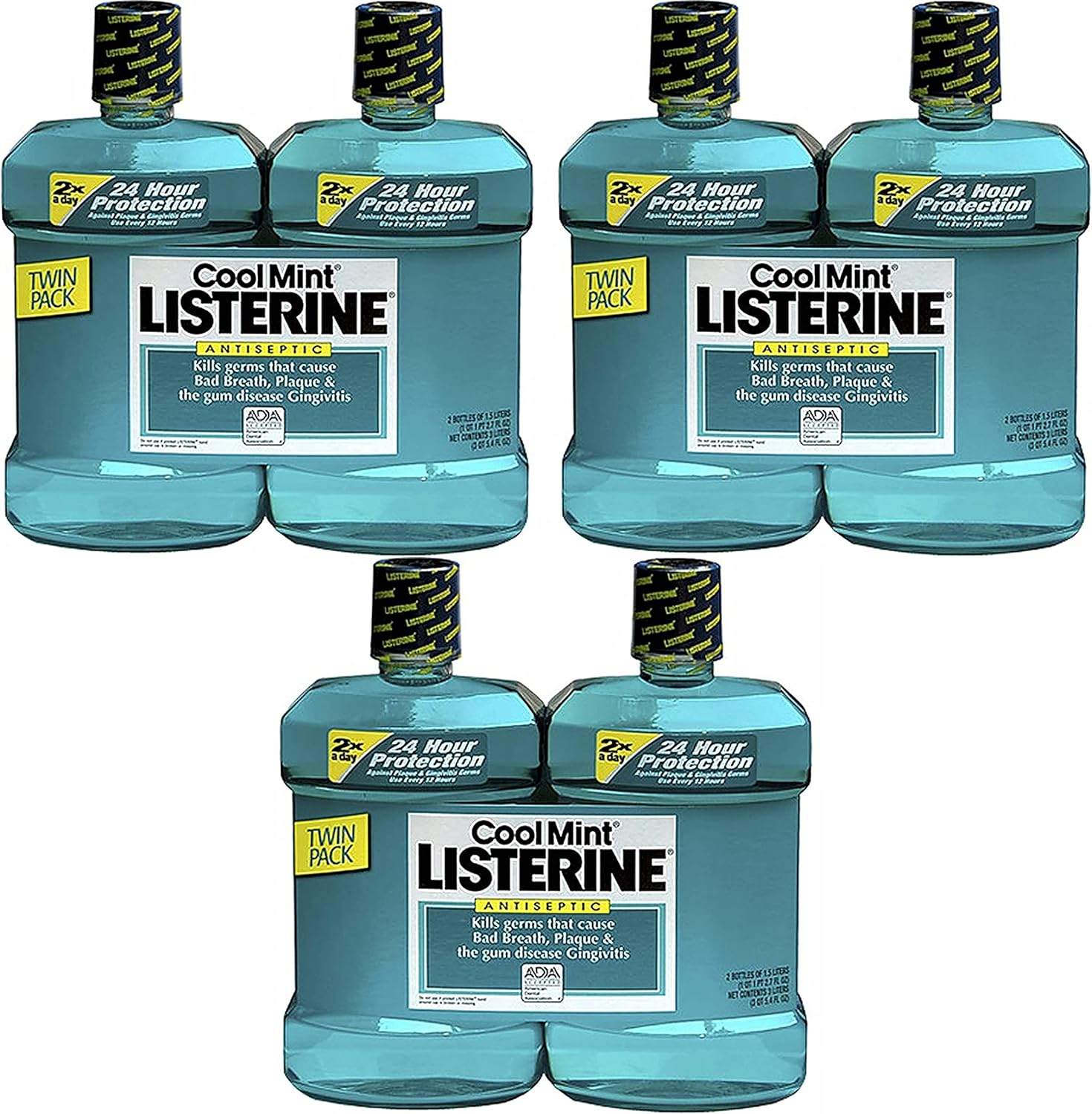 Product of Listerine Cool Mint Antiseptic Mouthwash, 2 pk./1.5L - Oral Rinse & Mouthwash [Bulk Savings] : Beauty & Personal Care