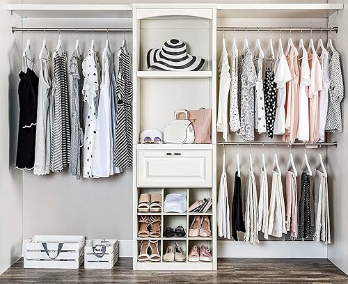 Miniatura 4 de Siness - Perchero moderno de plástico con aspecto de madera, paquete de 20 perchas blancas para colgar ropa, perchas de almacenamiento para armario,