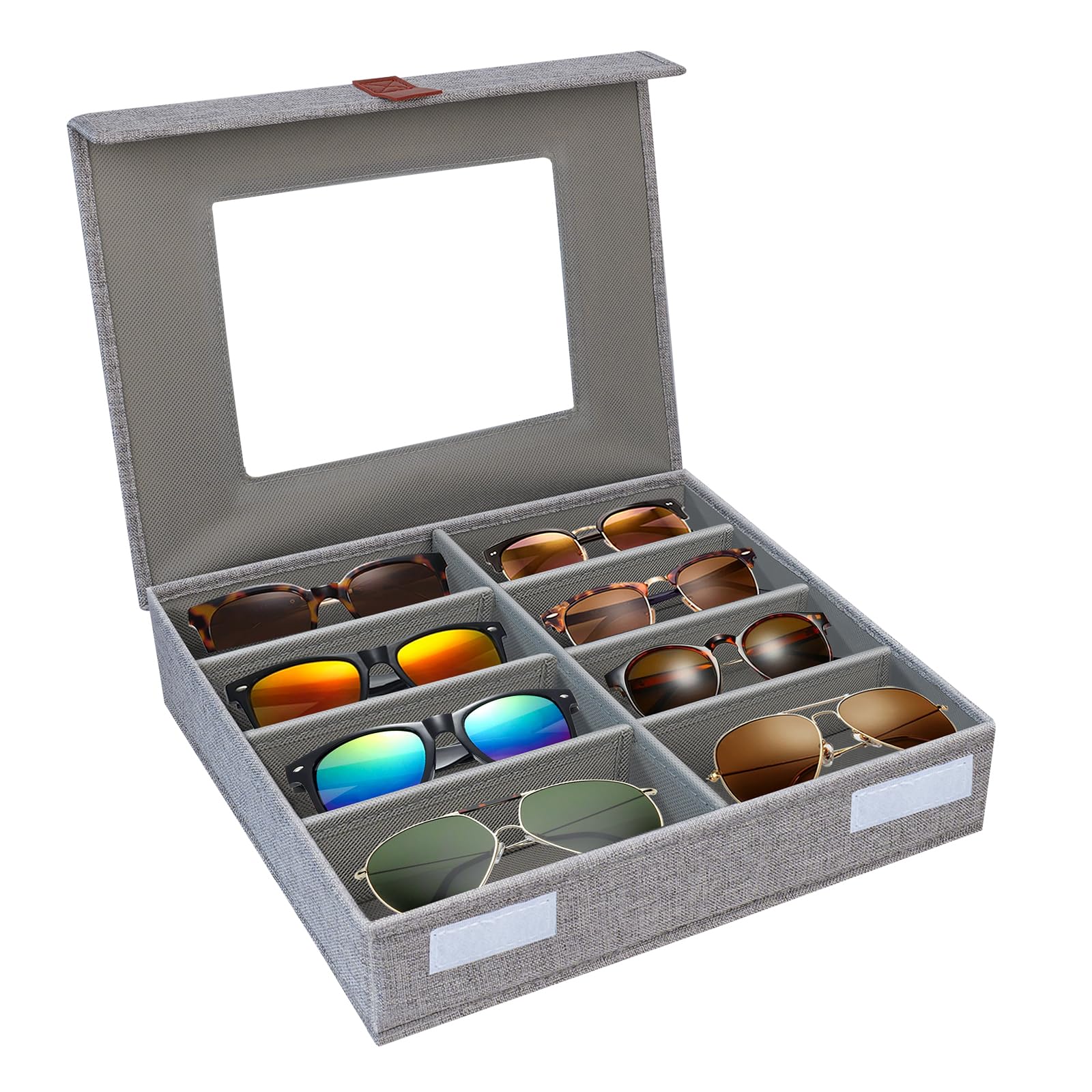 Sunglass Organizer Storage Holder for Pairs, Sunglasses Case Tray box  glasses Holder with Clear Window for Men and Women
