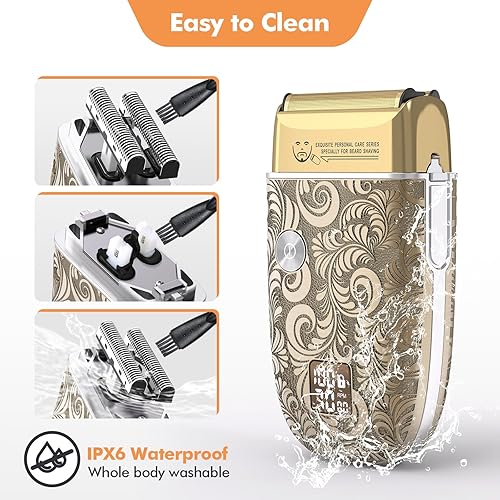 Miniatura 6 de Bestauty Maquinilla de afeitar eléctrica para hombres, afeitadora de papel de aluminio de viaje con triple cabezal mejorado [afeitado ultra