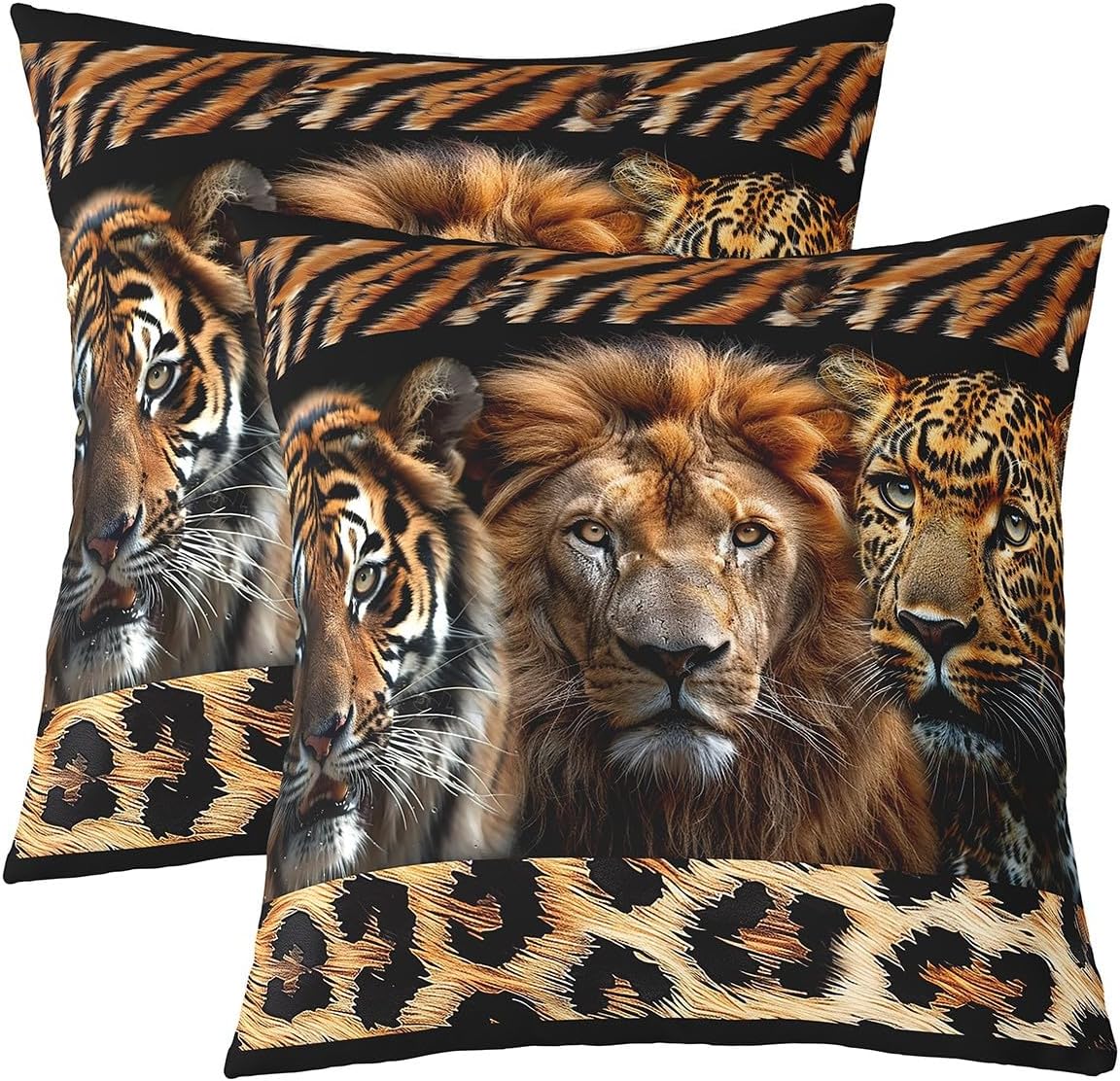 Western Farm Cow Pillow Covers 3D Abstract Brown Highland Cow Cushion Covers for Kids Teens Adults Wooden Stripes Retro Floral Rustic Farmhouse Style Cushion Cases for Sofa 24x24 Inch Set of 2