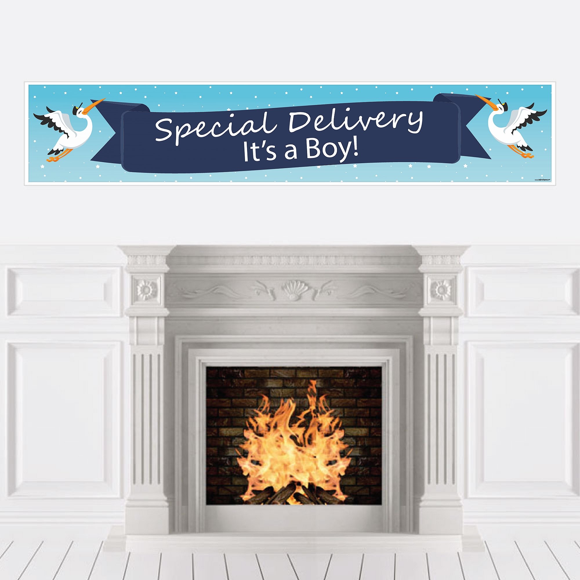 Big Dot of HappinessBoy Special Delivery - Blue It's A Boy Stork Baby Shower Decorations Party Banner